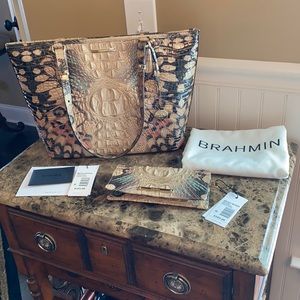 Brahmin Medium Asher Gem Lacewing & NWT Ady Wallet